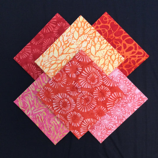 6 Piece Batik On Fire Fat Quarter Pack