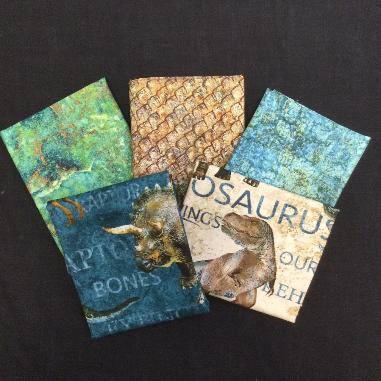 5 Fat Quarter Pack of Prehistoric